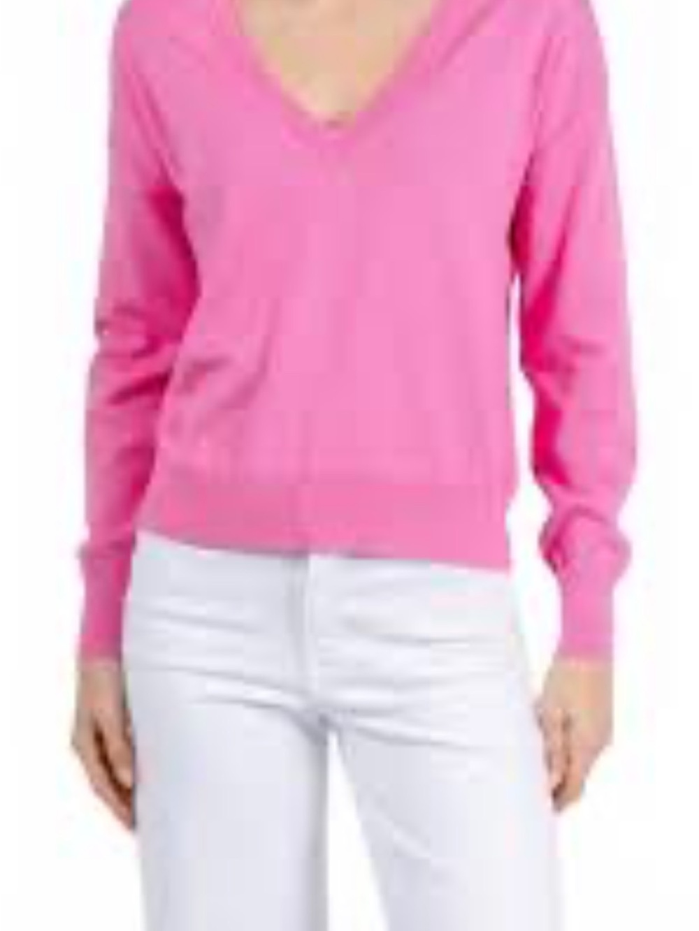 Women's Sz. S J Society - Saint Bernard - Hot Pink Layered V-Neck Sweater - Picture 2 of 7